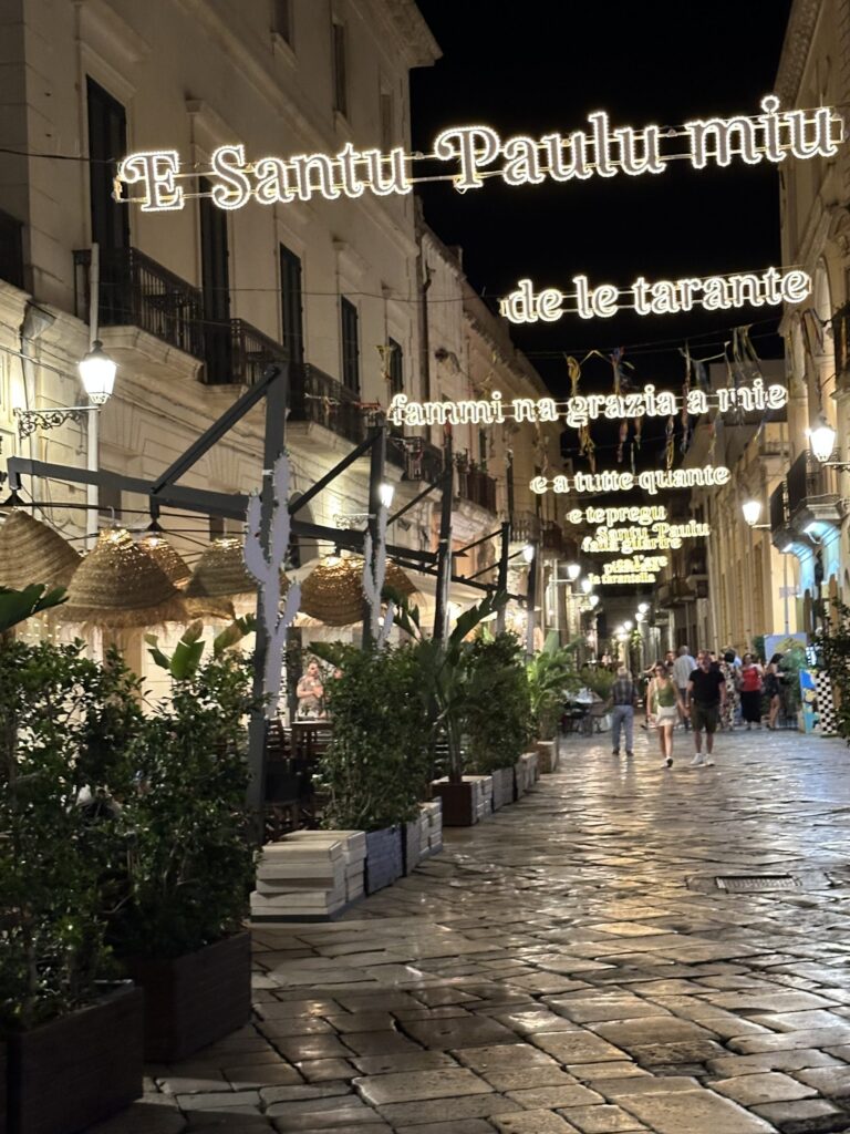 Galatina street at night